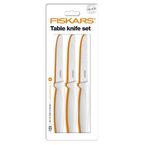 Súprava jedálenských nožov Functional Form 3 ks, biela