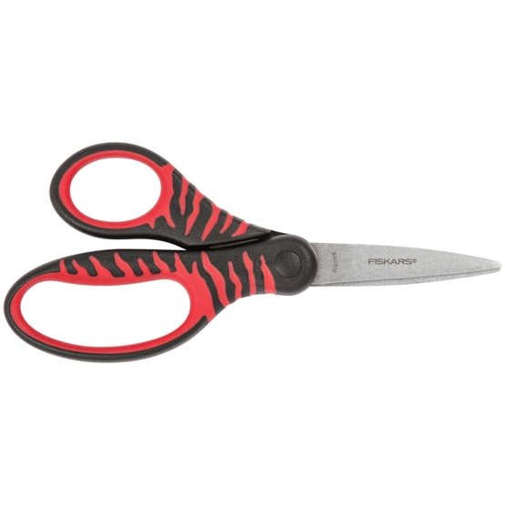 Veľké detské nožnice SoftGrip™, čierno-červené (15 cm)