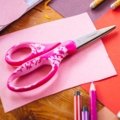 Veľké detské nožnice SoftGrip™, ružový kvet (15 cm)